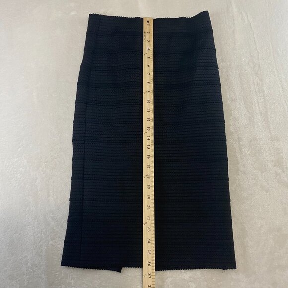 NEW YORK & COMPANY Skirt s Bandage Pencil Stretch Herringbone Vented Black - Picture 10 of 10